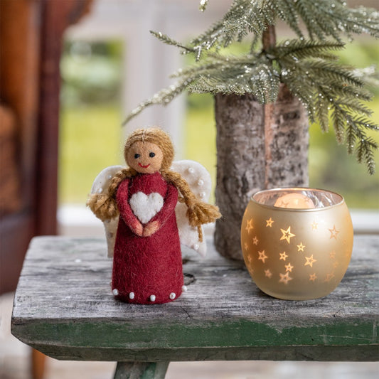 Kerstengeltje donkerrood