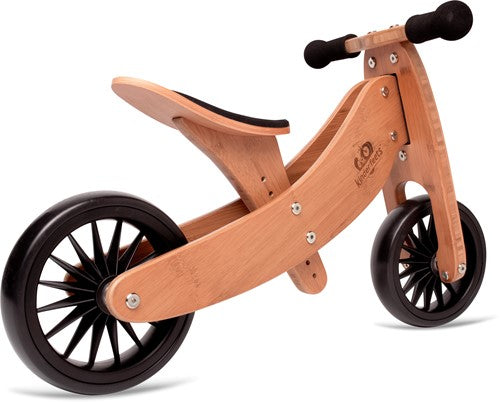 Kinderfeets 2-in-1 houten loopfiets & driewieler Tiny Tot Plus bamboe