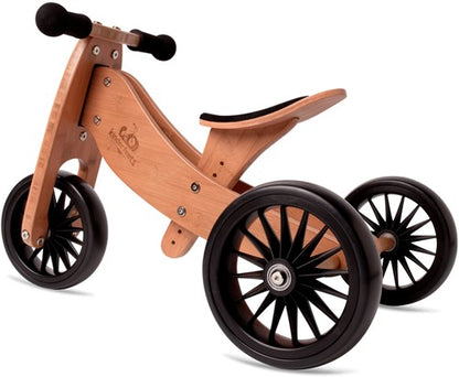 Kinderfeets 2-in-1 houten loopfiets & driewieler Tiny Tot Plus bamboe