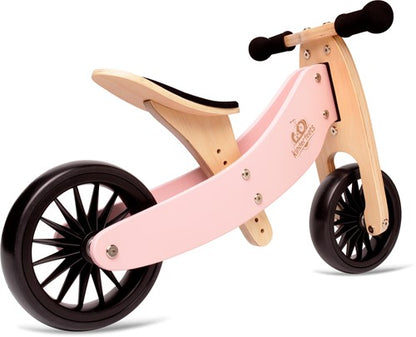 Kinderfeets 2-in-1 houten loopfiets & driewieler Tiny Tot Plus rose