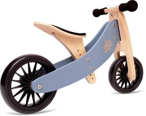 Kinderfeets 2-in-1 houten loopfiets & driewieler TIny Tot Plus slate blue