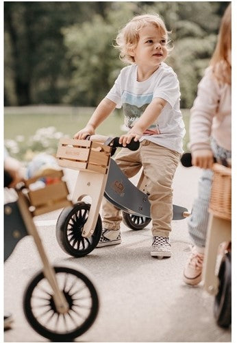 Kinderfeets 2-in-1 houten loopfiets & driewieler TIny Tot Plus slate blue