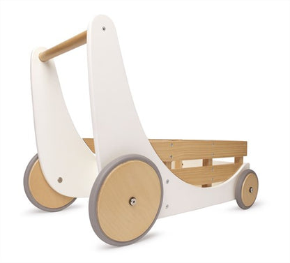 Kinderfeets 2-in-1 houten opbergkar & loopwagen wit