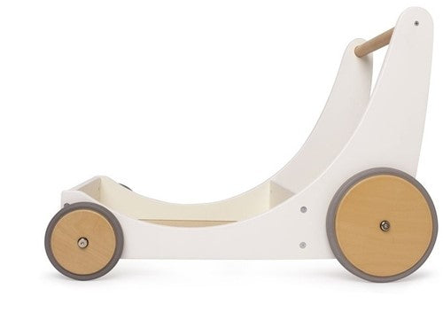 Kinderfeets 2-in-1 houten opbergkar & loopwagen wit