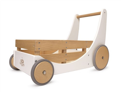 Kinderfeets 2-in-1 houten opbergkar & loopwagen wit