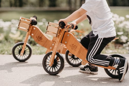 Kinderfeets 2-in-1 houten loopfiets & driewieler Tiny Tot Plus bamboe