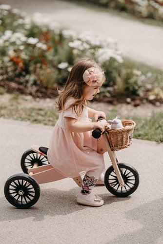 Kinderfeets 2-in-1 houten loopfiets & driewieler Tiny Tot Plus rose