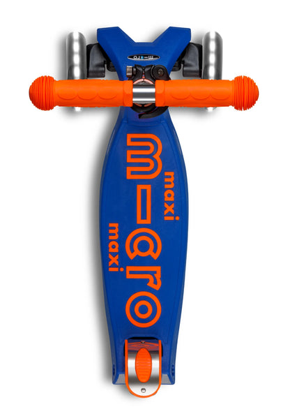 Maxi micro step deluxe inklapbaar led 3-wiel blauw oranje neon