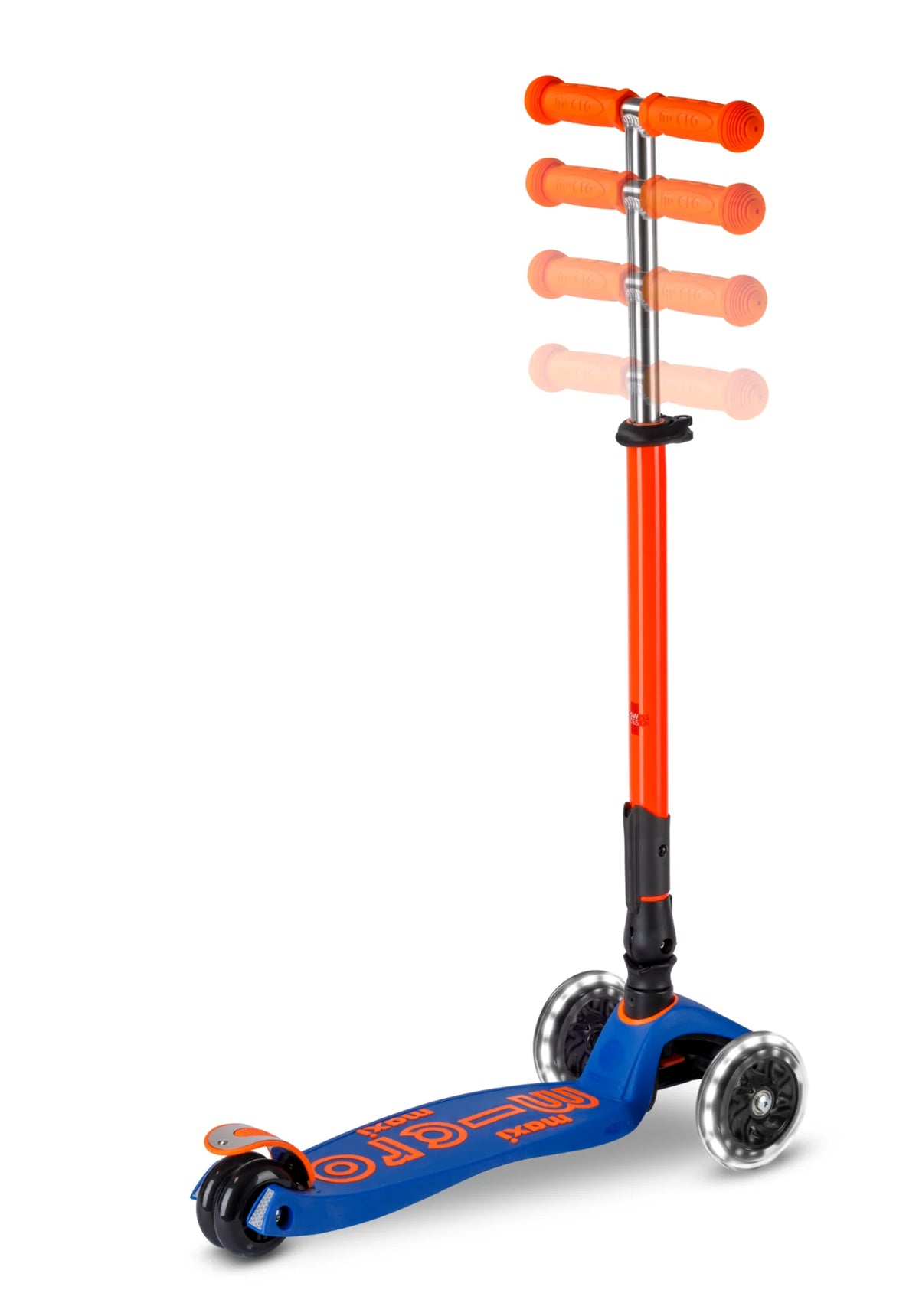 Maxi micro step deluxe inklapbaar led 3-wiel blauw oranje neon