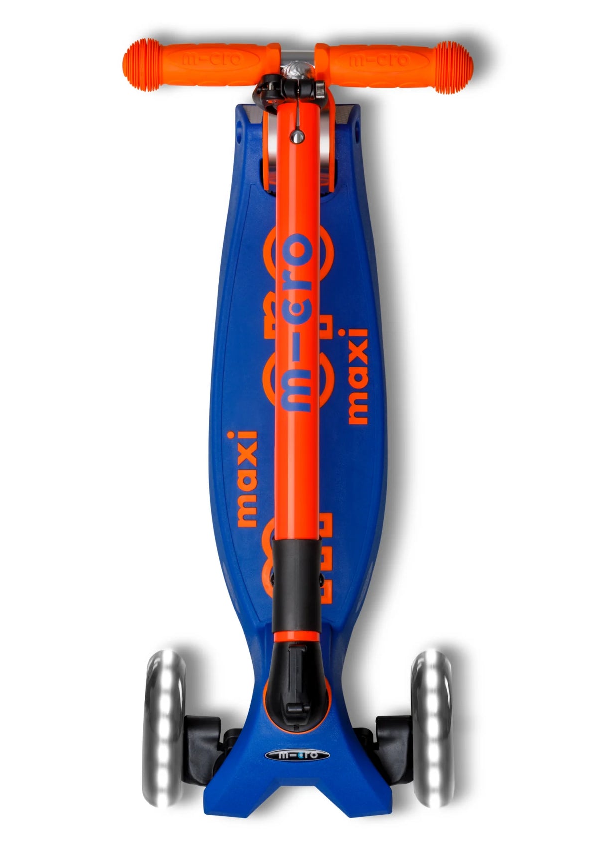 Maxi micro step deluxe inklapbaar led 3-wiel blauw oranje neon
