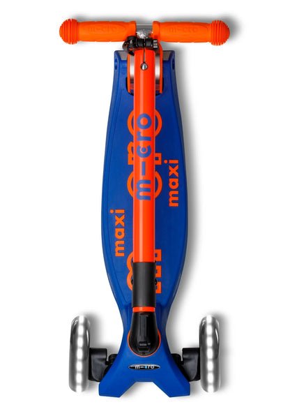 Maxi micro step deluxe inklapbaar led 3-wiel blauw oranje neon
