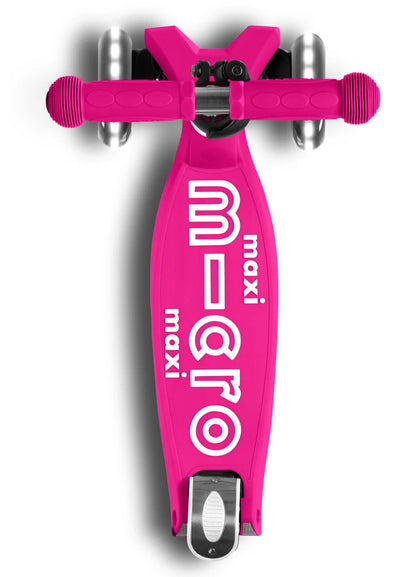 Maxi micro step deluxe inklapbaar led 3-wiel neon roze