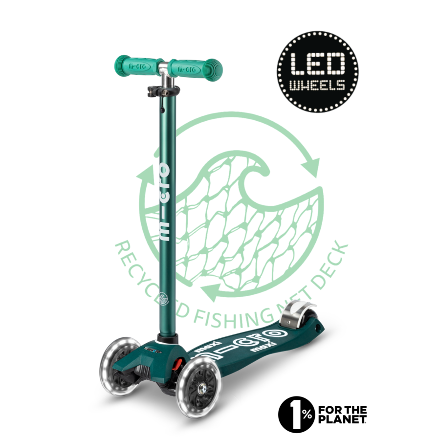 Maxi micro step deluxe ECO led 3-wiel groen