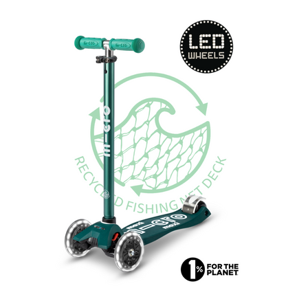 Maxi micro step deluxe ECO led 3-wiel groen
