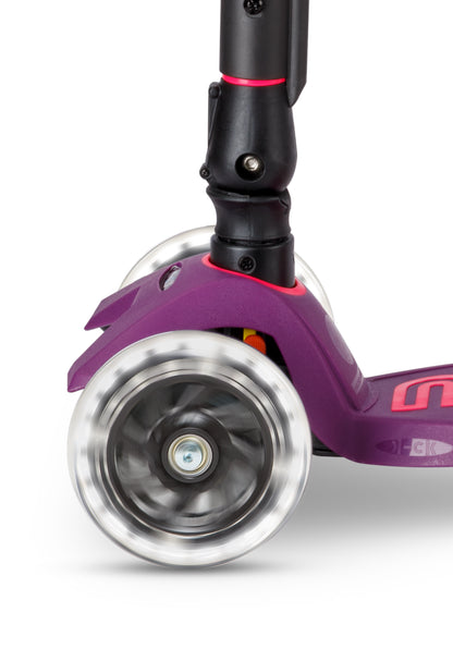 Maxi micro step deluxe inklapbaar led 3-wiel paars roze neon