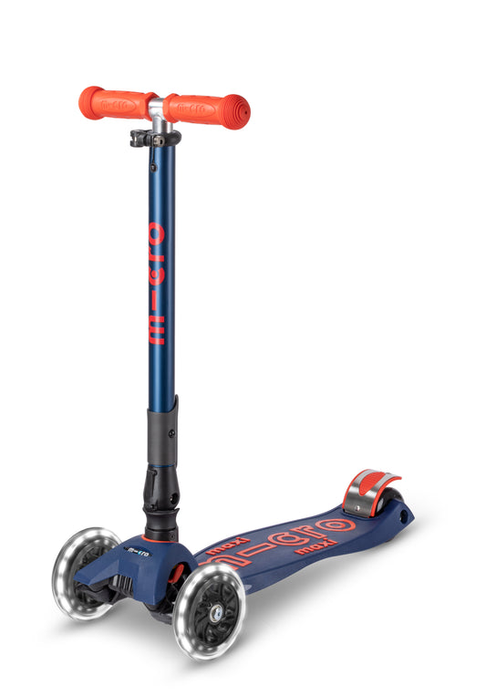 Maxi micro step deluxe inklapbaar led 3-wiel marineblauw