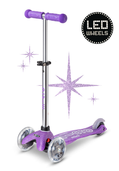 Mini micro step deluxe fairy glitter 3-wiel paars