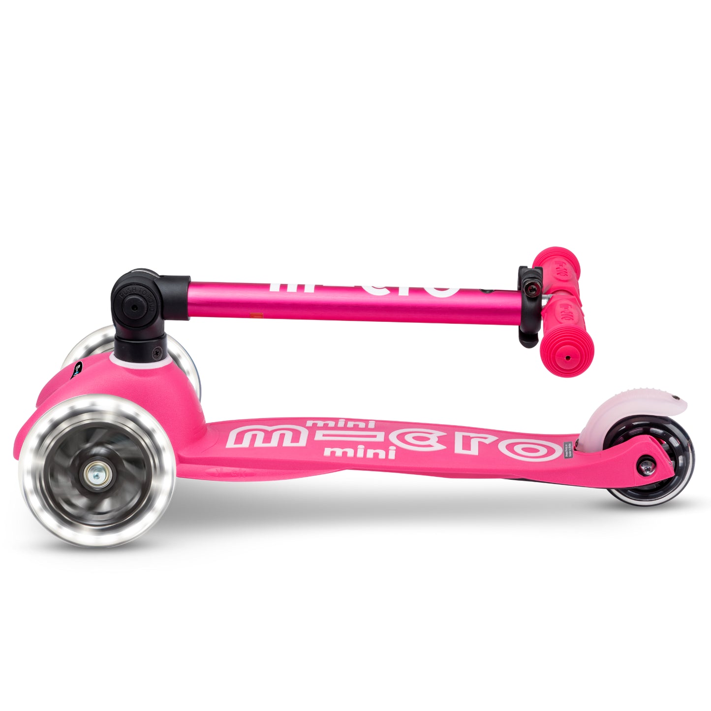 Mini micro step deluxe inklapbaar led 3-wiel roze