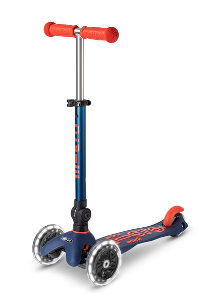 Mini micro step deluxe inklapbaar led 3-wiel marineblauw