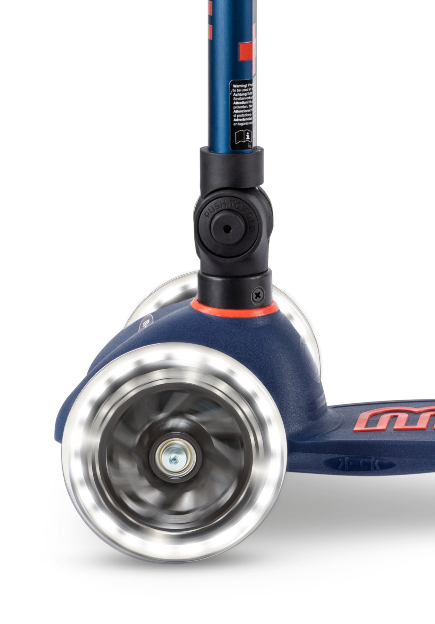 Mini micro step deluxe inklapbaar led 3-wiel marineblauw