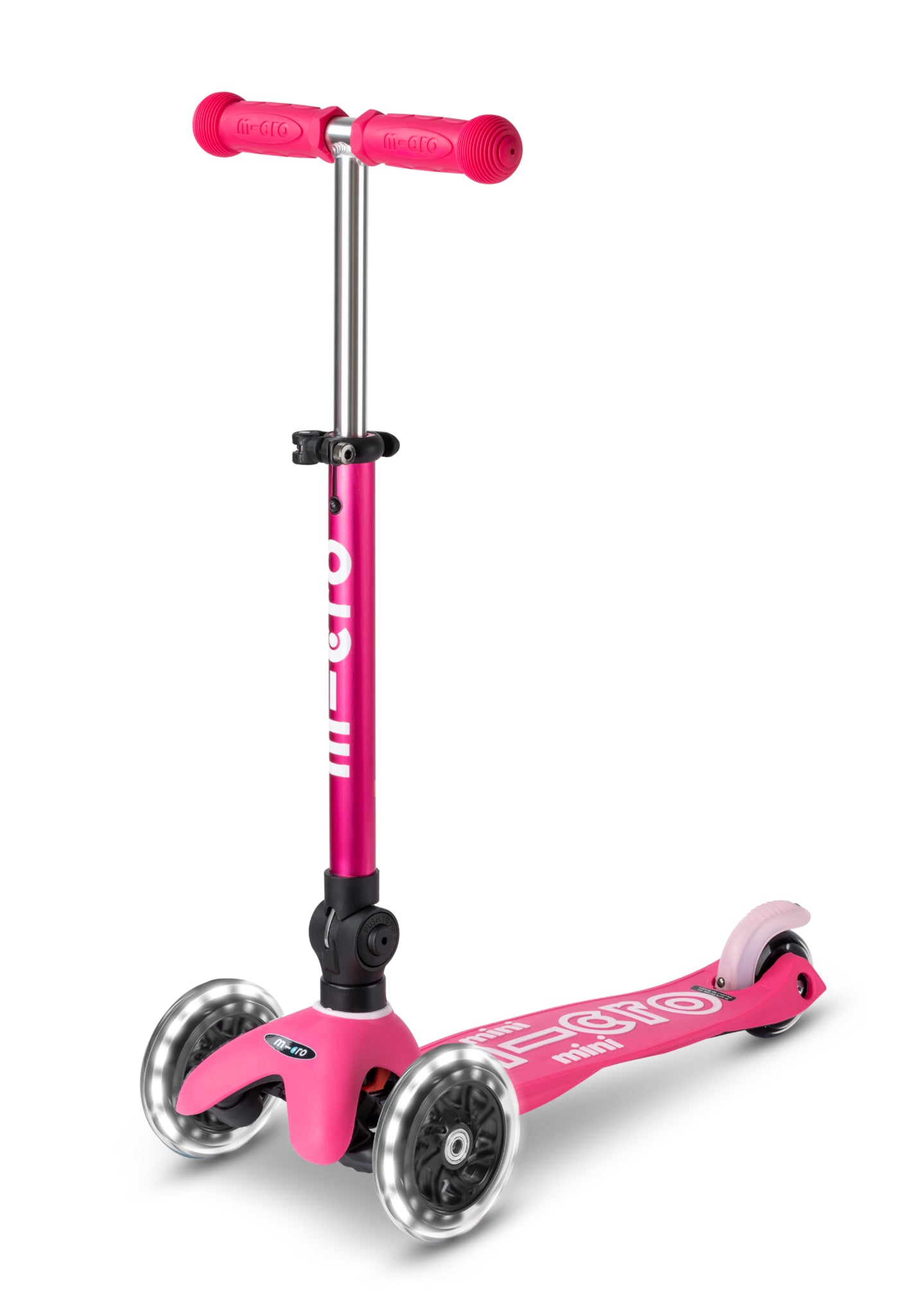 Mini micro step deluxe inklapbaar led 3-wiel roze