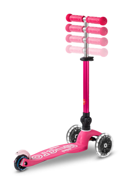 Mini micro step deluxe inklapbaar led 3-wiel roze
