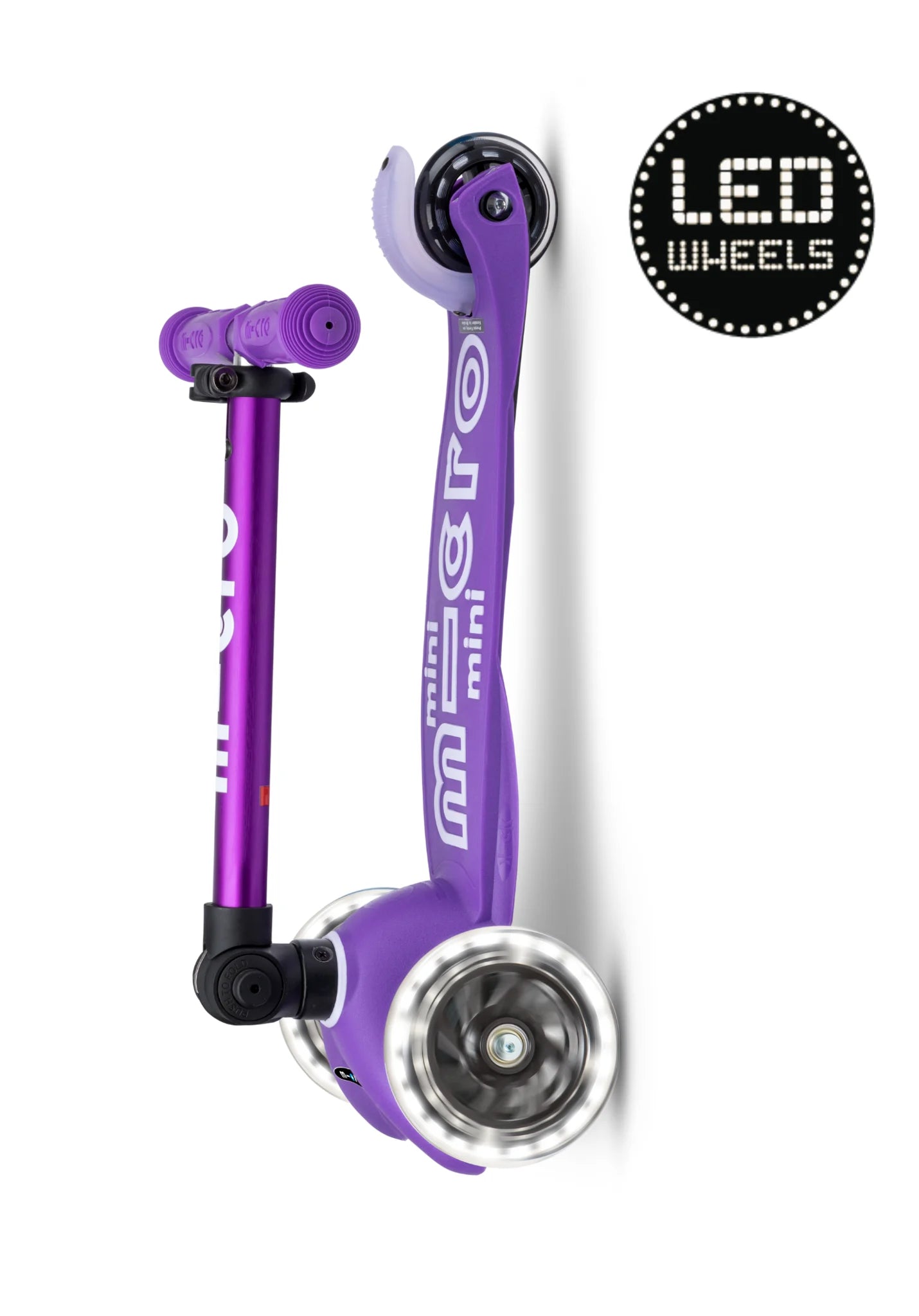 Mini micro step deluxe inklapbaar led 3-wiel paars