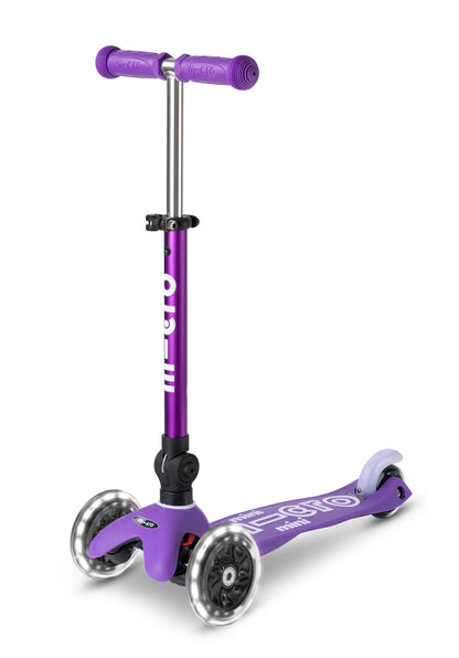 Mini micro step deluxe inklapbaar led 3-wiel paars