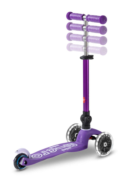 Mini micro step deluxe inklapbaar led 3-wiel paars