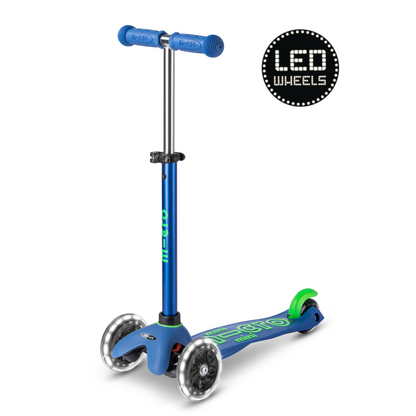 Mini micro step deluxe led 3-wiel blauw/groen