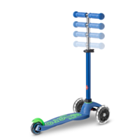 Mini micro step deluxe led 3-wiel blauw/groen