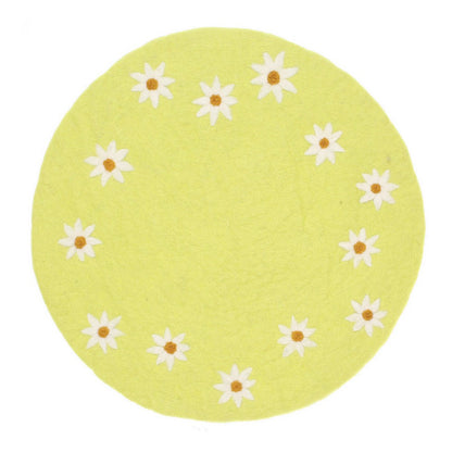 Onderzetter 35 cm margrietjes geel
