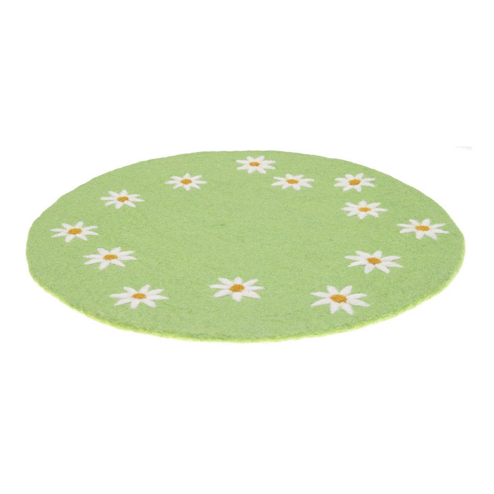 Onderzetter 35 cm margrietjes groen