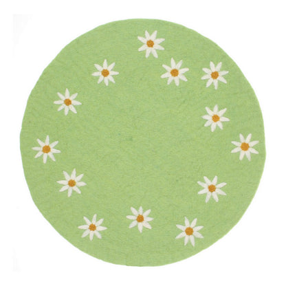 Onderzetter 35 cm margrietjes groen