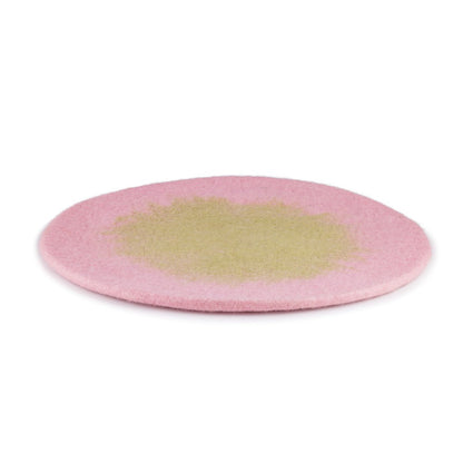 Onderzetter 35 cm roze groen