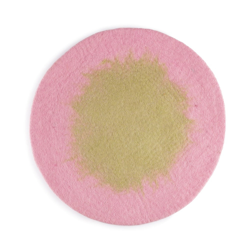 Onderzetter 35 cm roze groen