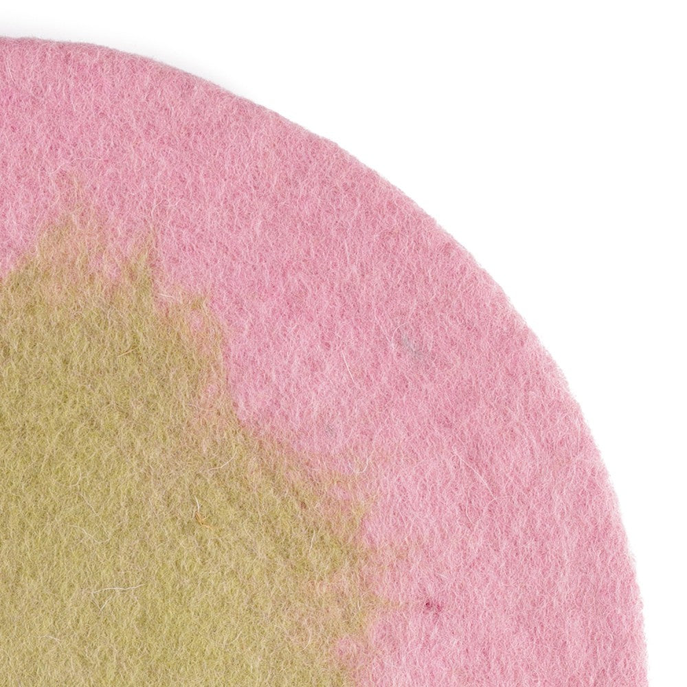 Onderzetter 35 cm roze groen