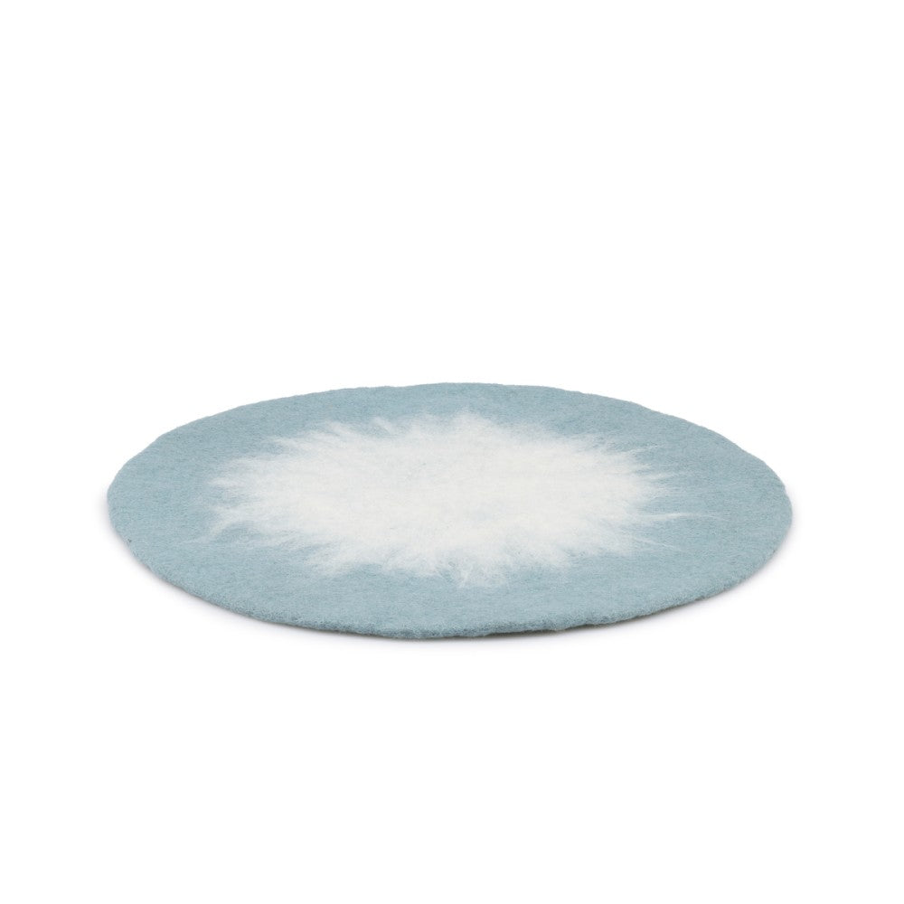 Onderzetter 40 cm ijsblauw wit