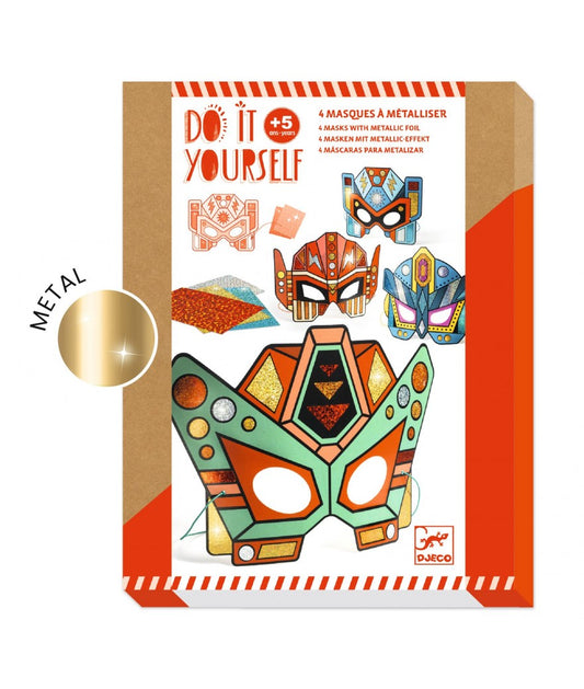 Djeco super robots 4 masks with metallic foil