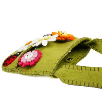 Tasje vingerpopjes insecten en bloemen