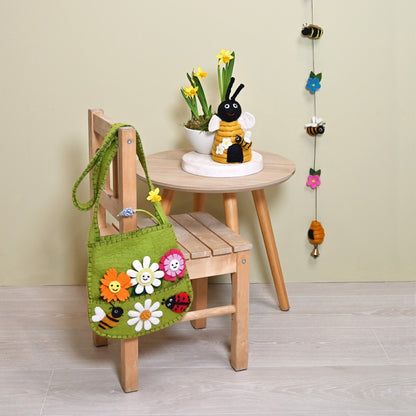Tasje vingerpopjes insecten en bloemen