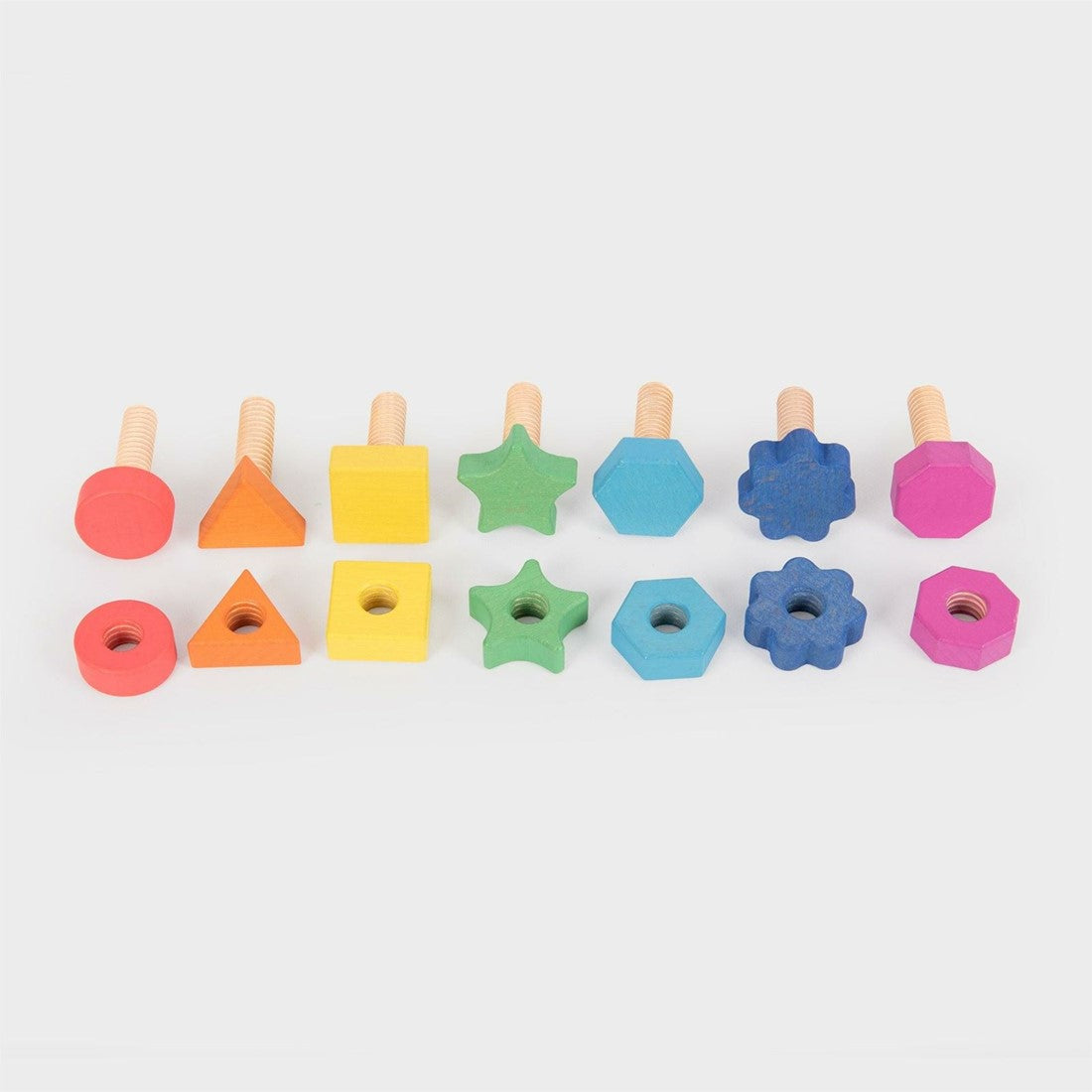 Tickit regenboog houten moeren en bouten