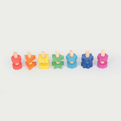 Tickit regenboog houten moeren en bouten
