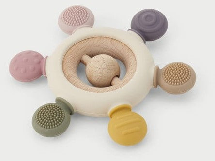 Tickit silisoft rattle teether aardekleuren