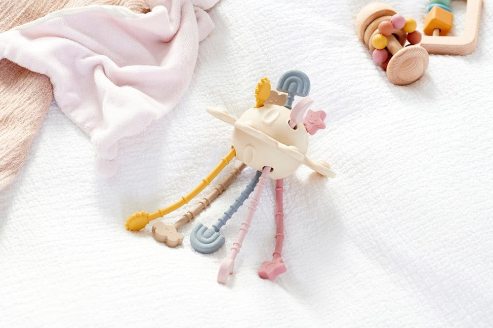 Tickit silisoft zip pull toy aardekleuren