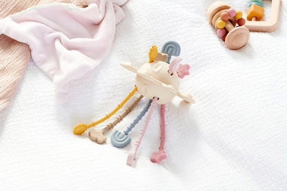 Tickit silisoft zip pull toy aardekleuren