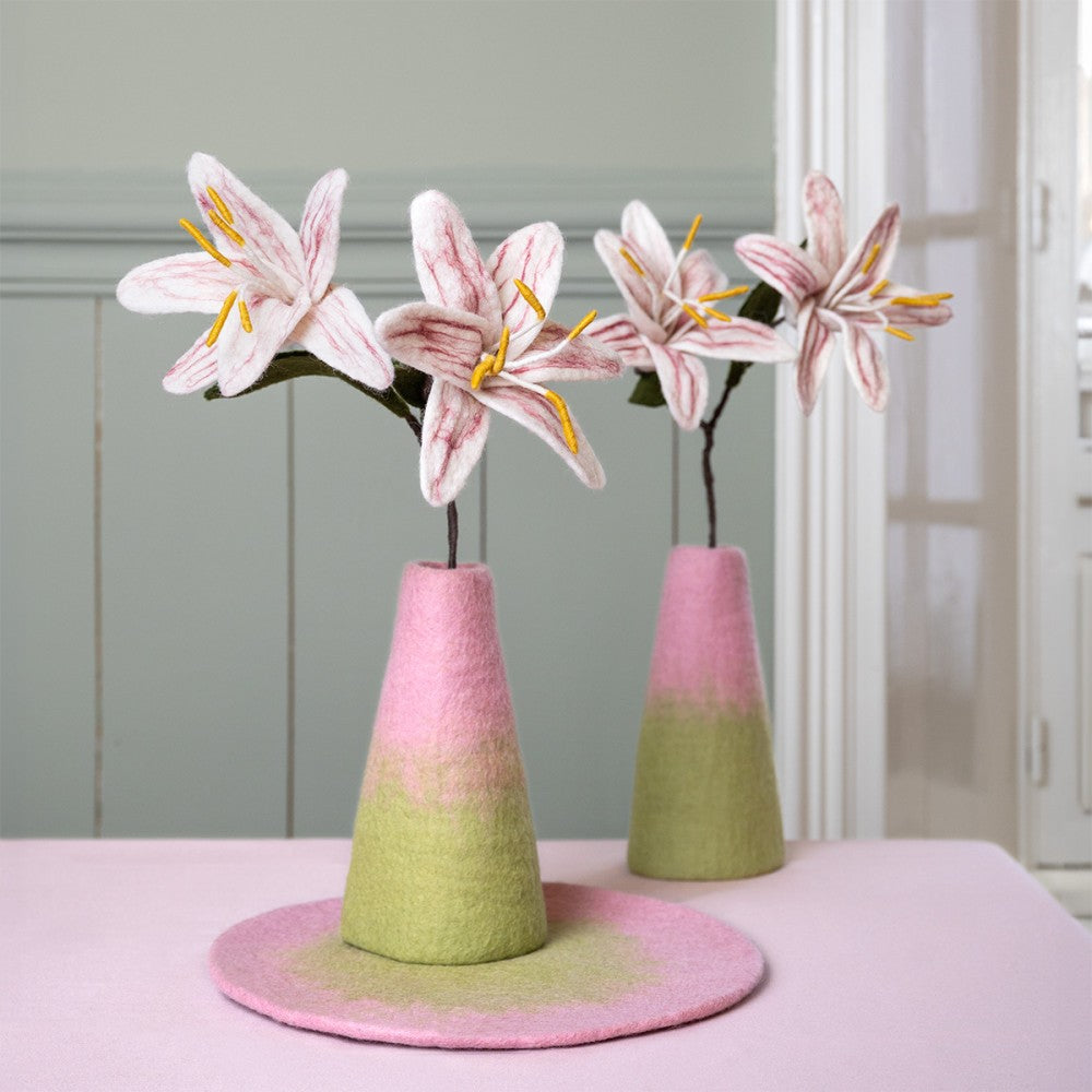 Vaas roze groen medium
