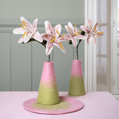 Vaas roze groen medium