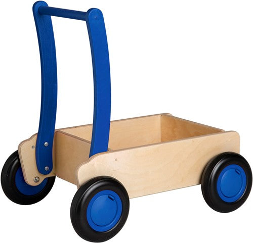 Van Dijk Toys loopwagen/ blokkenkar blauw