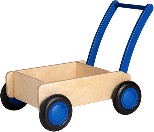 Van Dijk Toys loopwagen/ blokkenkar blauw